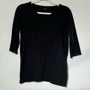 Eco Essentials 3/4 Sleeve Pullover Hemp Shirt Black Womens Size Medium